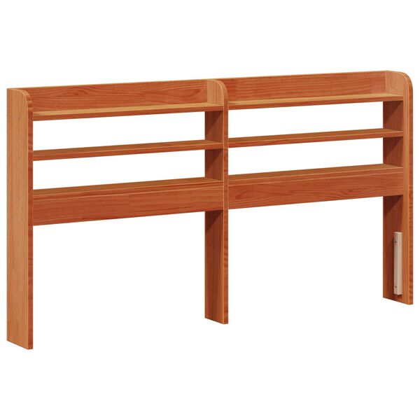 vidaXL Estrutura da Cama 2 pcs Marrom Cera Madeira de Pinho S&oacute;lido