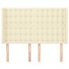 vidaXL Cabeceira cama c/ abas couro artificial 147x16x118/128 cm creme