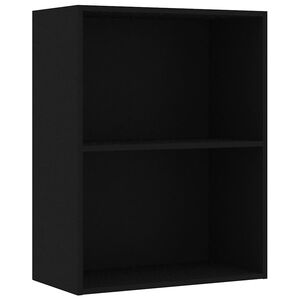 vidaXL Estante com 2 prateleiras 60x30x76,5 cm contraplacado preto