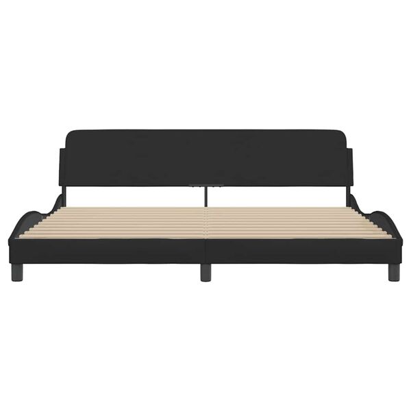 vidaXL Estrutura de cama Dover 200x200 cm tecido preto