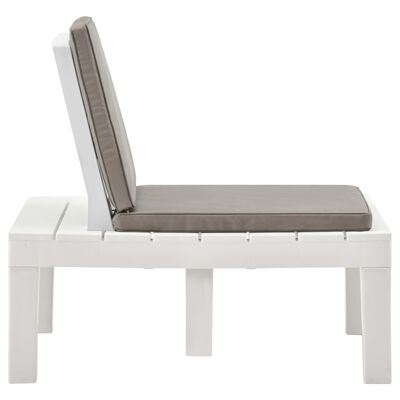 vidaXL Cadeiras de jardim com almofadões 4 pcs plástico branco
