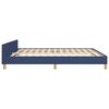 vidaXL Estrutura cama c/ cabeceira sem colch&atilde;o 180x200 cm tecido azul