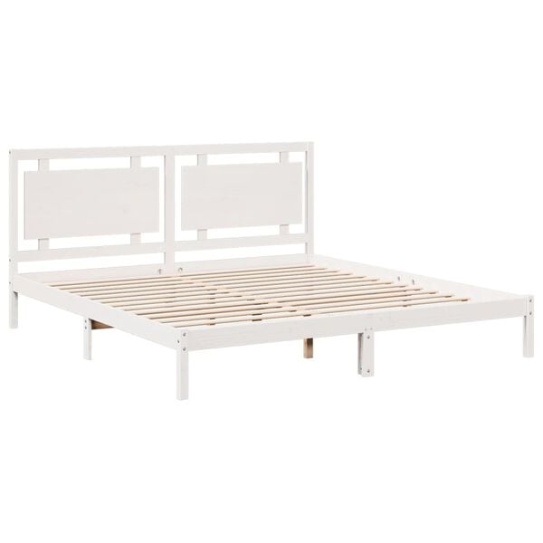 vidaXL Cama extra longa sem colchão 200x220 cm madeira maciça