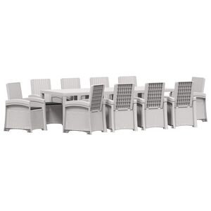 vidaXL Conjunto de Jantar para Jardim 11 unid. Branco e Antracite PP