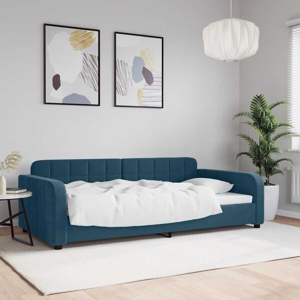 vidaXL Sof&aacute;-cama 100x200 cm veludo azul