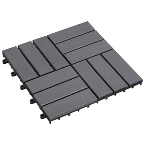 vidaXL Telha de Deck 20 unid. Cinzento 30 x 30 cm Madeira de Ac&aacute;cia