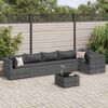 vidaXL 7 pcs conjunto lounge de jardim c/ almofad&otilde;es vime PE cinzento