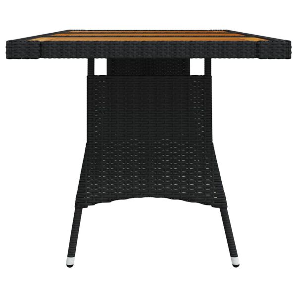 vidaXL Mesa de jardim 160x70x72 cm vime PE e acácia maciça preto
