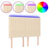 vidaXL Cabeceira cama c/ LED tecido 144x5x118/128 cm cr&egrave;me