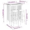vidaXL 3 pcs conjunto de bar para jardim madeira de ac&aacute;cia maci&ccedil;a