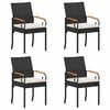 vidaXL Cadeiras de jardim 4 unid. Preto e Branco Creme