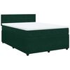 vidaXL Cama com molas/colch&atilde;o 160x200 cm veludo verde-escuro