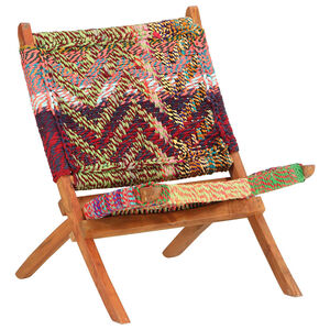 vidaXL Cadeira dobr&aacute;vel Chindi em tecido multicolorido