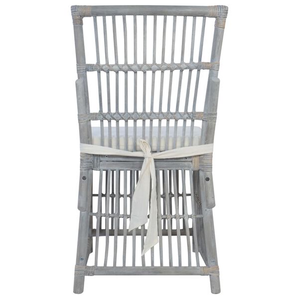 vidaXL Cadeiras de jantar com almofad&otilde;es 2 pcs vime natural cinzento