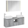 vidaXL Conjunto de Arm&aacute;rios para Banheiro 4 unid. Sonoma cinzento