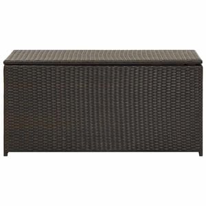 vidaXL Caixa de arruma&ccedil;&atilde;o para jardim 100x50x50 cm vime PE castanho