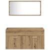 vidaXL 3 pcs m&oacute;veis de casa de banho deriv. madeira carvalho artisiano