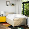 vidaXL Cama boxspring com colch&atilde;o 120x190 cm tecido cor creme