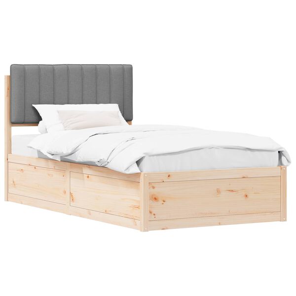 vidaXL Estrutura de Cama com Cabeceira Estofada Cinzento-claro