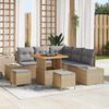 vidaXL Conjunto de Sof&aacute; de Jardim 8 pcs Bege Rattan Sint&eacute;tico
