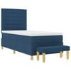 vidaXL Cama Box com colch&atilde;o com cabeceira Azul 80 x 200 cm tecido