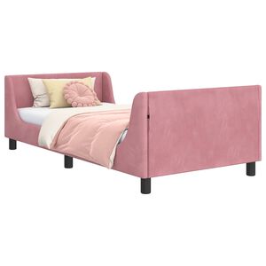 vidaXL Estrutura de Cama Infantil com Cabeceira Rosa 80 x 200 cm