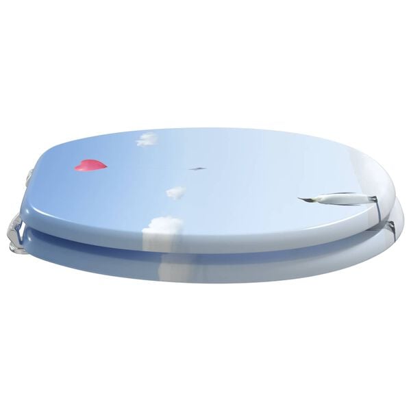 vidaXL Assento de Vaso Sanit&aacute;rio Azul 44 x 38 cm Placa de MDF