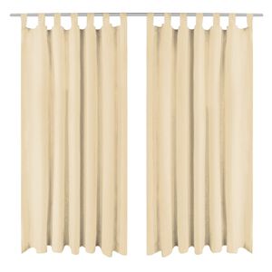 vidaXL Cortinas de cetim com presilhas 2 pcs 140x225 cm bege