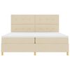 vidaXL Cama Box com colch&atilde;o com cabeceira Creme 200 x 200 cm tecido