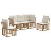 vidaXL Conjunto de Sof&aacute;s para Exterior 5 pcs Natural Poli&eacute;ster