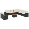 vidaXL 12 pcs conjunto de sof&aacute;s de jardim c/ almofad&otilde;es vime PE preto