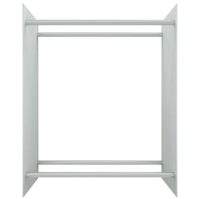 vidaXL Suporte para lenha 80x35x100 cm vidro temperado branco