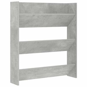 vidaXL Sapateira de parede 80x18x90 cm contraplacado cinzento cimento