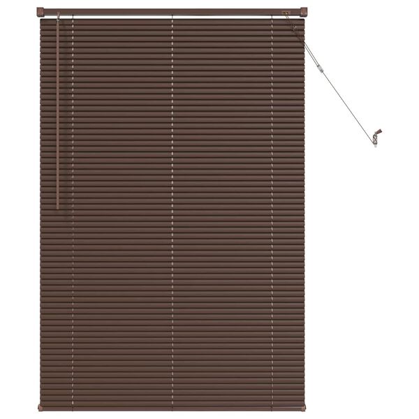 vidaXL Cortina Veneziana Marrom Escuro com Padr&atilde;o 150 x 100 cm PVC