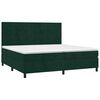 vidaXL Cama com molas/colch&atilde;o 200x200 cm veludo verde-escuro