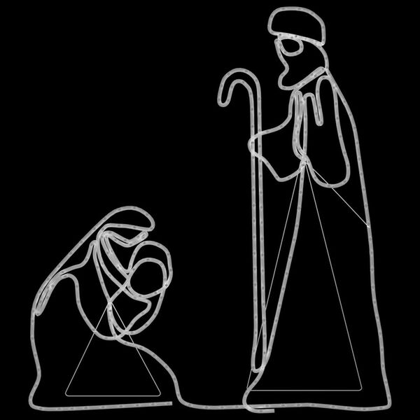 vidaXL Figura de Maria e Jos&eacute; com 264 LEDs 40x55&38x100 cm