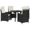 vidaXL Conjunto de Jantar para Jardim 5 unid. Preto e Branco Creme