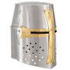 vidaXL Capacete de cavaleiro medieval r&eacute;plica LARP a&ccedil;o prateado