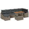 vidaXL Conjunto de Sof&aacute; de Jardim 8 unid. Cinzeto vime PE
