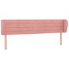 vidaXL Cabeceira de cama c/ abas veludo 203x23x78/88 cm rosa