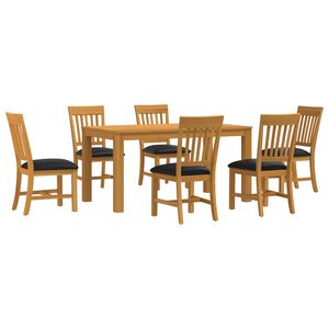 vidaXL Conjunto de sala de jantar 7 unid. Preto