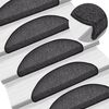 vidaXL Tapetes de escada 15 pe&ccedil;as 56x17x3 cm antracite semicircular