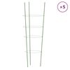 vidaXL Suportes p/ plantas de jardim c/ 4 an&eacute;is 5 pcs 90 cm a&ccedil;o verde