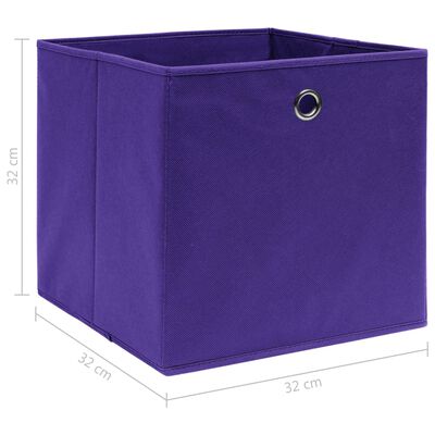 vidaXL Caixas de arrumação 10 pcs 32x32x32 cm tecido roxo