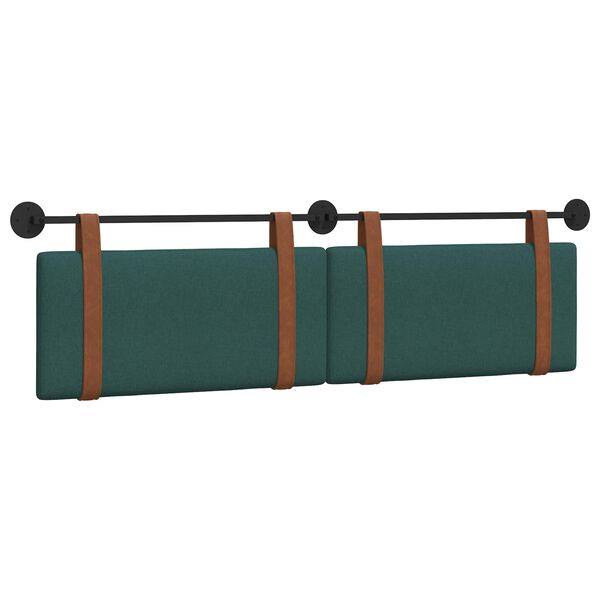 vidaXL Cabeceira Suspensa Liso Verde Escuro 170 x 55 x 5 cm PU Antigo