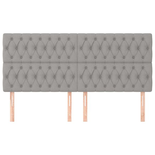 vidaXL Cabeceira Cinza Claro 180x7x118/128 cm Tecido