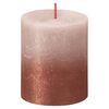 Bolsius Velas r&uacute;sticas cil&iacute;nd. Sunset 4pcs 80x68 mm rosa nublado/&acirc;mbar