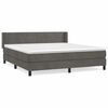 vidaXL Cama com molas/colch&atilde;o 180x200 cm veludo cinzento-escuro