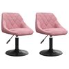 vidaXL Cadeiras de jantar girat&oacute;rias 2 pcs veludo rosa