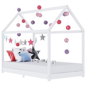 vidaXL Estrutura de cama para crian&ccedil;as 90x200 cm pinho maci&ccedil;o branco